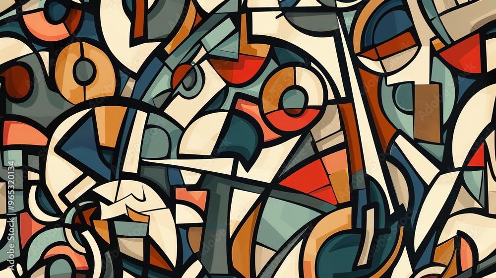 cubist pattern seamless wallpaper