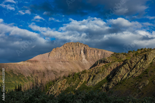 Mountain peak in the late summer afternoon