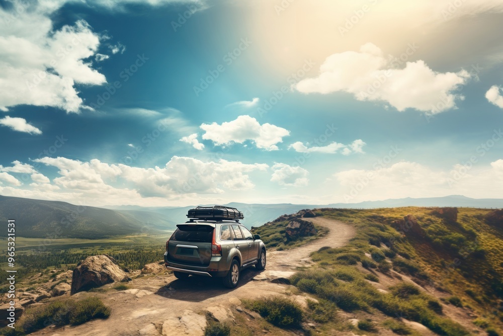 Mountain outdoors vacation vehicle.