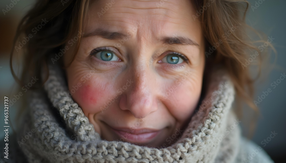 Close-up of a person with red, watery eyes and a slightly red nose, suggesting symptoms of a cold. Captured in soft indoor light, highlighting the discomfort and signs of illness. Close-up of a person with red, watery eyes and a slightly red nose, suggesting symptoms of a cold. Captured in soft indoor light, highlighting the discomfort and signs of illness.