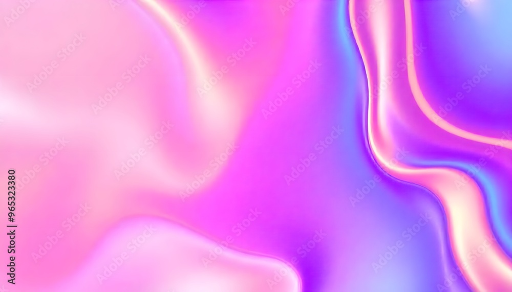 Obraz premium Colourful Holo gradient background of purple and blue, Swirling, Render 3D surface and iridescent colors. reminiscent of a cosmic nebula