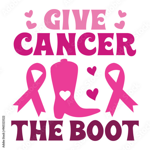 give cancer the boot Retro SVG Art & Illustration