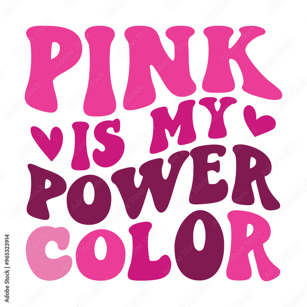 Pink is my power color Retro SVG Art & Illustration