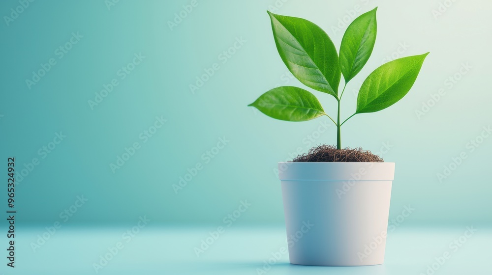 Financial Growth and Success: of Roots Sprouting into Prosperity with Copy Space, Selective Focus in