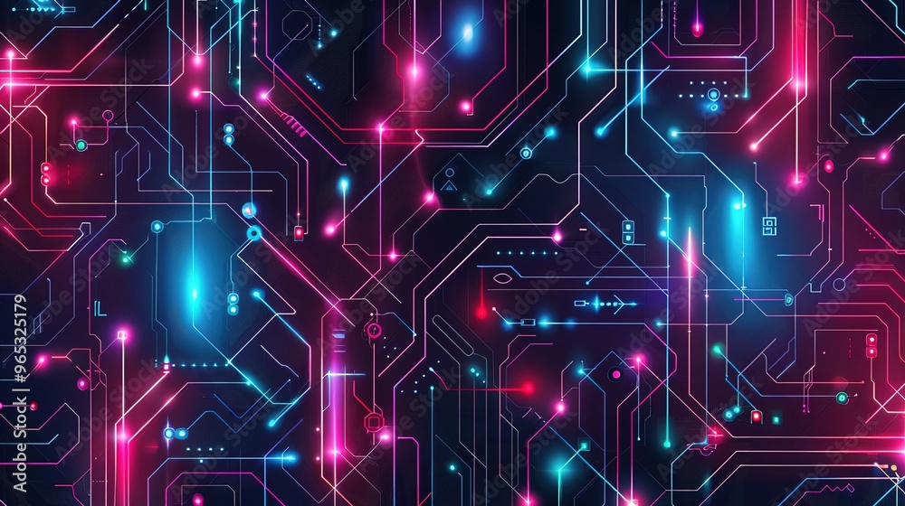 futuristic circuit pattern wallpaper