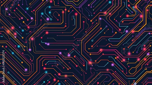 futuristic circuit pattern wallpaper