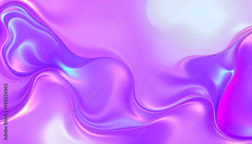 Fototapeta premium Colourful Holo gradient background of purple and blue, Swirling, Render 3D surface and iridescent colors. reminiscent of a cosmic nebula