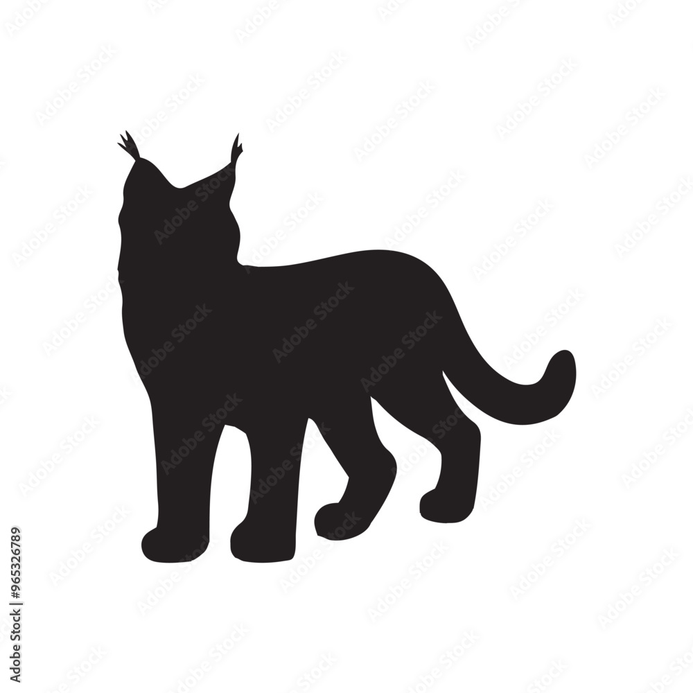 Obraz premium Lynx silhouette collection , Silhouette of Black Lynx, isolated on white background (Vector)