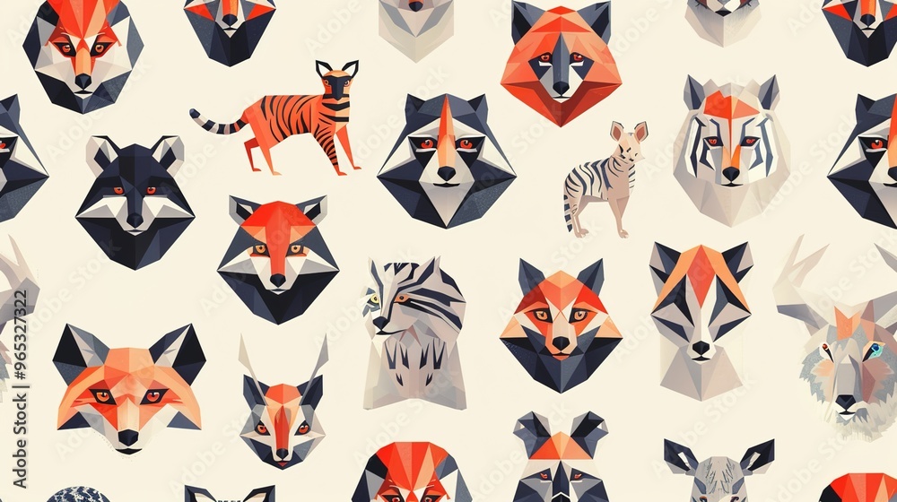Geometric animal pattern wallpaper Geometric animal pattern wallpaper