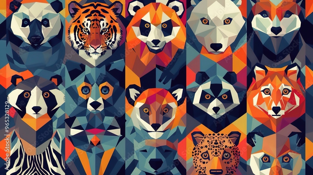 Geometric animal pattern wallpaper Geometric animal pattern wallpaper