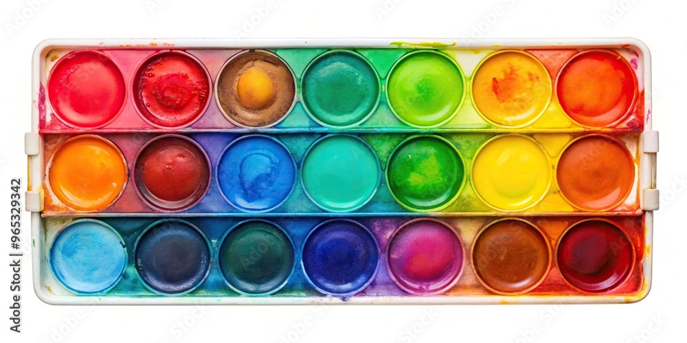 The heart of watercolors a palette of vibrant colors including reds blues greens and yellows isolated on a white background, blues, heart, vibrant, reds, colors, watercolors, yellows The heart of watercolors a palette of vibrant colors including reds blues greens and yellows isolated on a white background, blues, heart, vibrant, reds, colors, watercolors, yellows