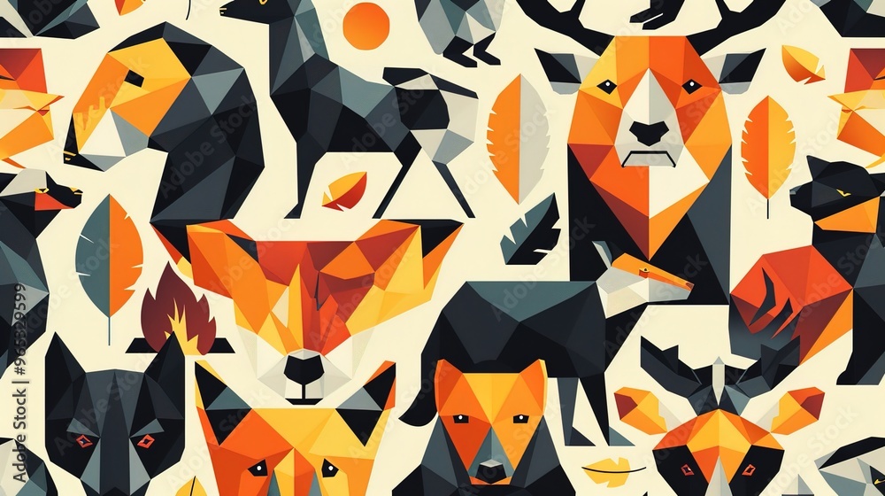 Geometric animal pattern wallpaper Geometric animal pattern wallpaper