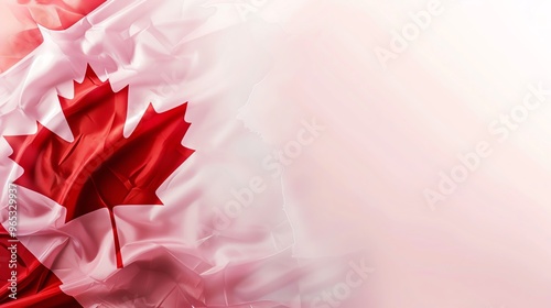 Elegant Canadian flag photo booth props on a soft gradient background, adding a sophisticated, patriotic touch with ample space for Canada Day messages