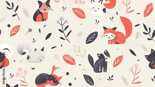 Animal pattern seamless wallpaper