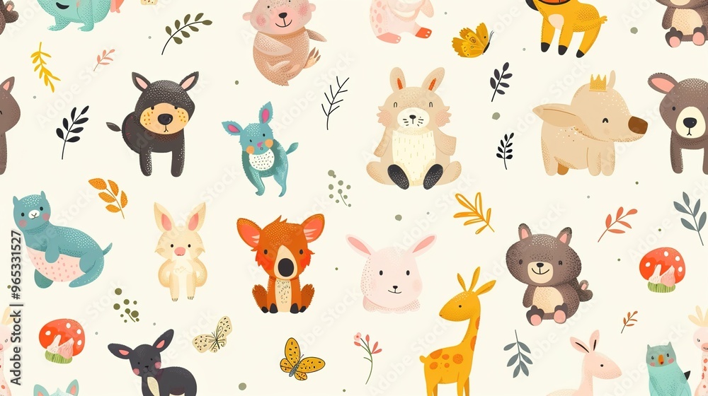 Obraz premium Animal pattern seamless wallpaper