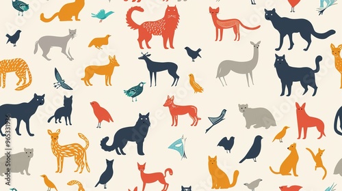 Animal pattern seamless wallpaper