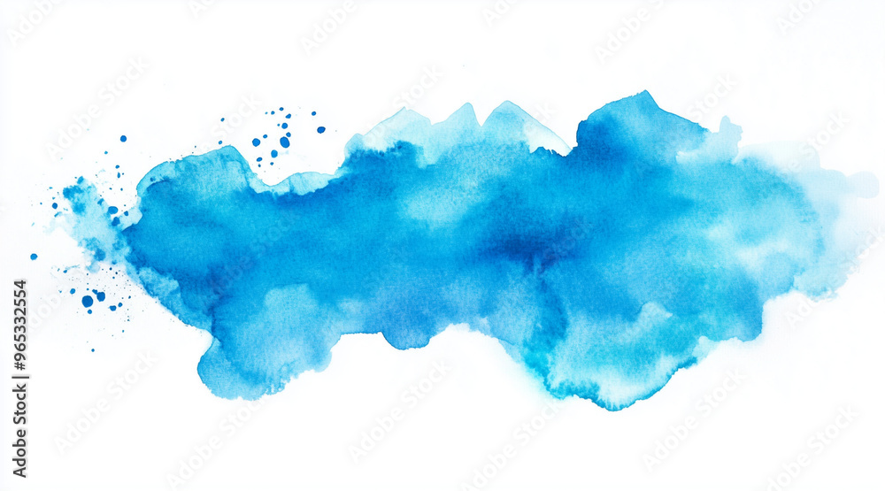 Obraz premium Blue watercolor background. Artistic hand paint. Isolated on transparent background. isolated on white background,. Created using Generative AI Technology 