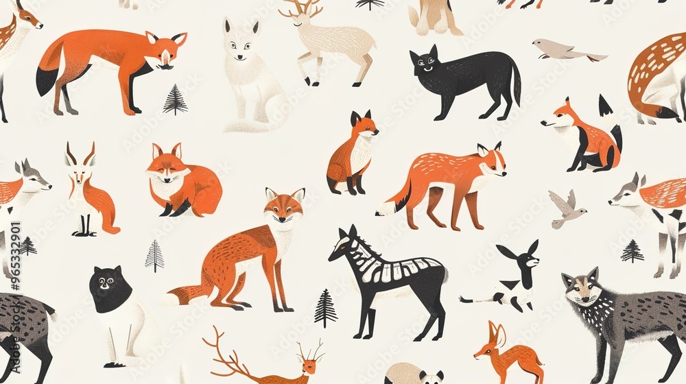 Obraz premium animal pattern seamless wallpaper