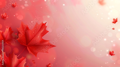 Elegant Canadian flag outdoor banners on a soft gradient background, creating a sophisticated, festive look with ample space for Canada Day messages photo