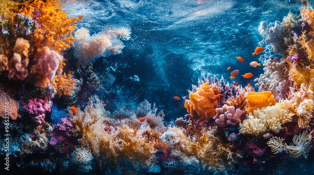 Obraz premium A mesmerizing underwater scene viewed from eye-level