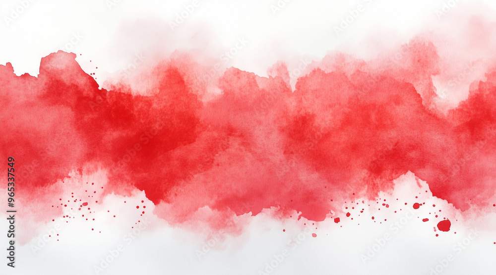 Obraz premium Red watercolor background. Artistic hand paint. Isolated on transparent background. isolated on white background,. Created using Generative AI Technology 