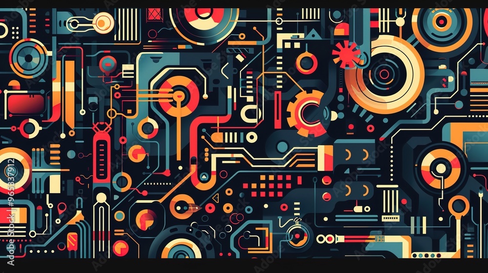 Retro techonlogy pattern wallpaper Retro techonlogy pattern wallpaper