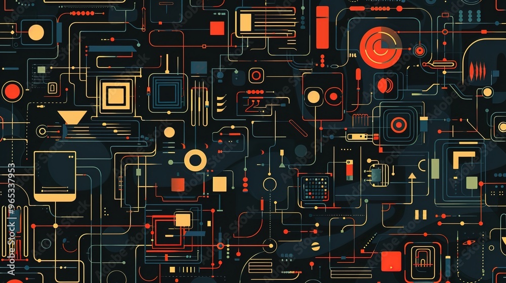 Retro techonlogy pattern wallpaper Retro techonlogy pattern wallpaper