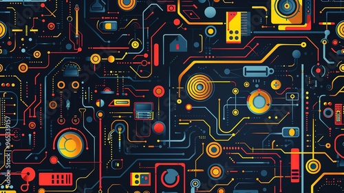 retro technology pattern wallpaper