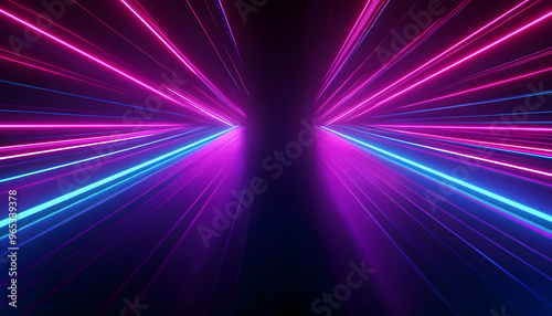 dark abstract background with neon lines glow