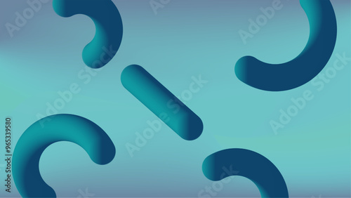 Abstract Background blue shapes resembling stylized question marks on a gradient blue background