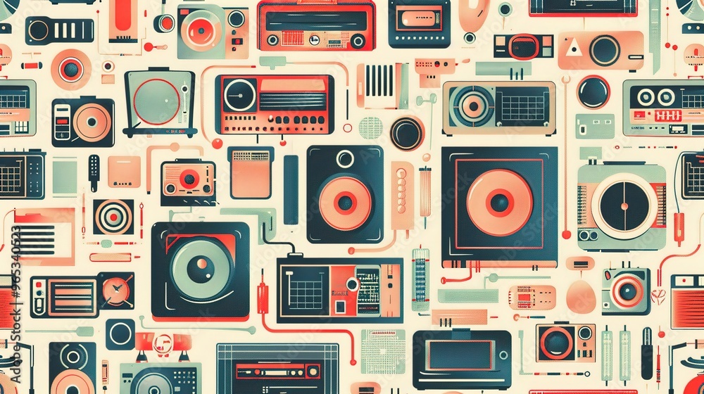 retro technology pattern wallpaper retro technology pattern wallpaper