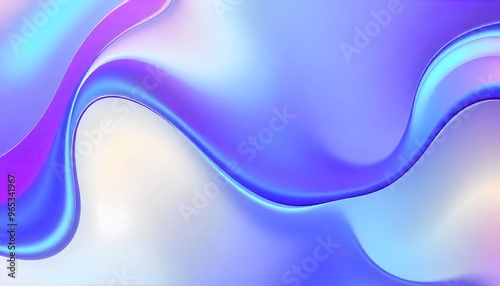 Swirling, Render 3D surface and iridescent colors of purple and blue, Holo gradient. reminiscent of a cosmic nebula