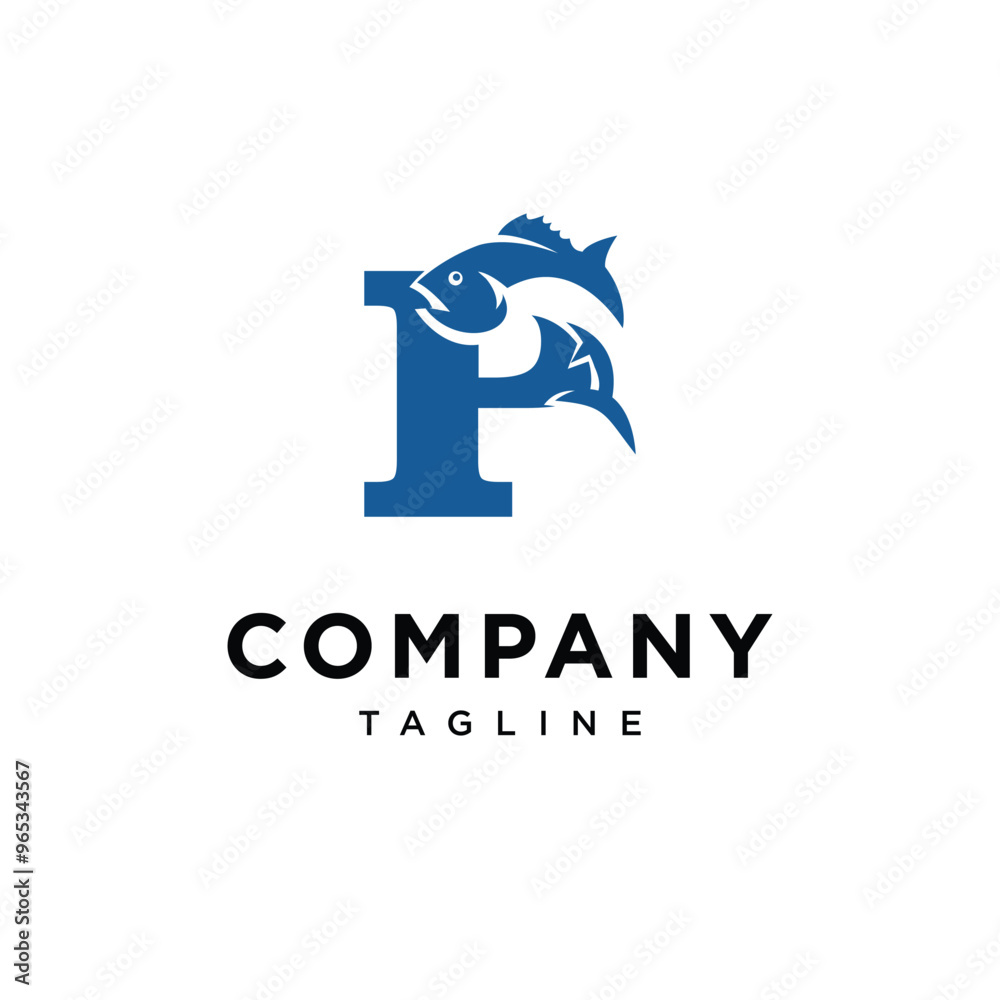 Letter P Tuna Fish logo icon vector. Letter P Tuna Fish logo icon vector.