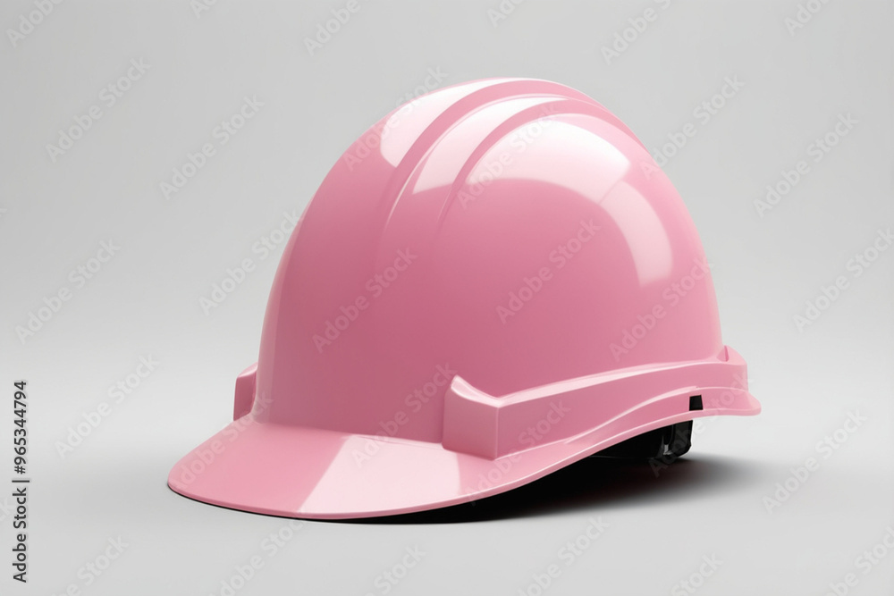 Blank Pink Construction Helmet Mockup on Grey background, AI Generated Blank Pink Construction Helmet Mockup on Grey background, AI Generated