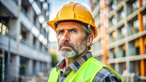 The construction foreman stood rigid, his hard hat and safety vest a stark reminder of his unwavering dedication to safety on the job site.