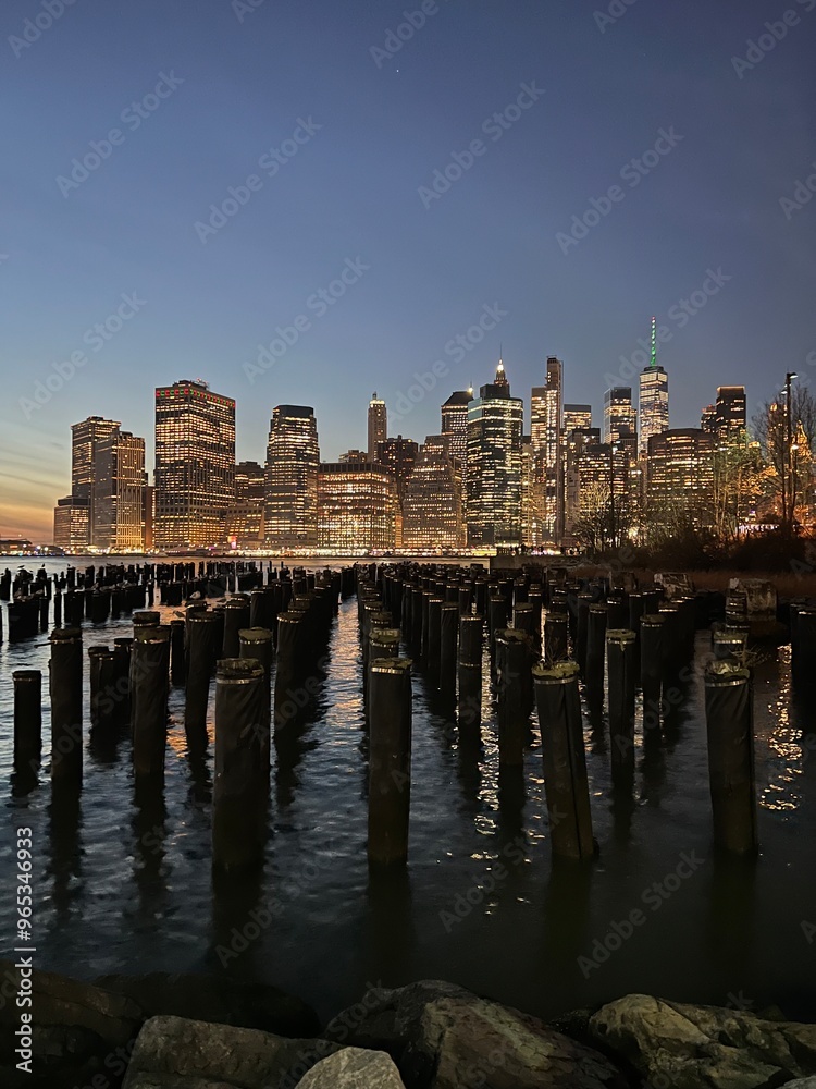 Fototapeta premium manhatten new york city skyline by night