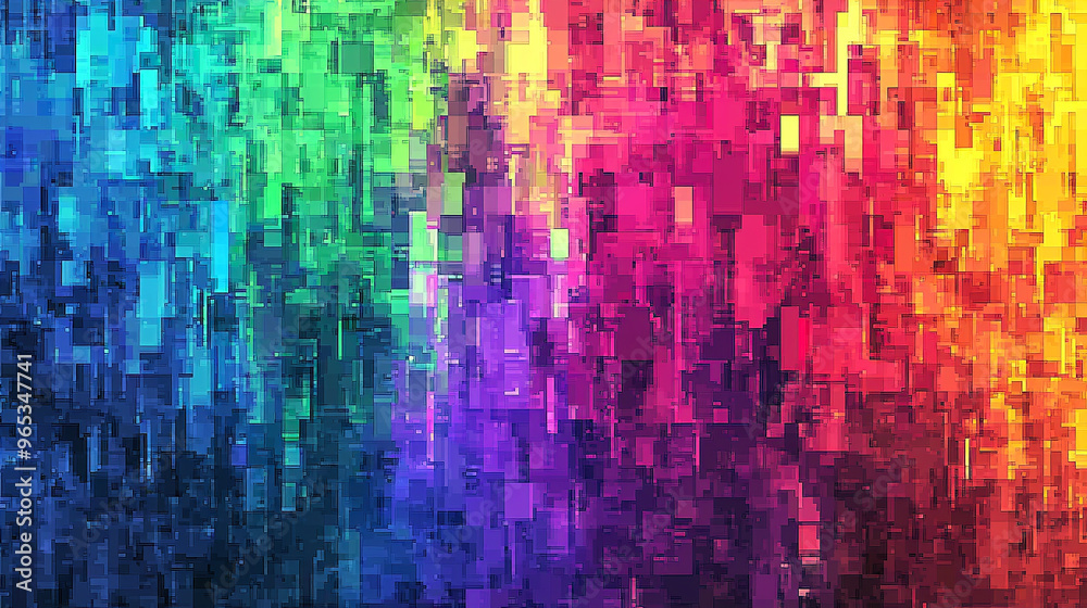 Pixel Art Rainbow, colorful background Pixel Art Rainbow, colorful background