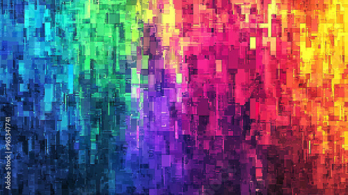 Pixel Art Rainbow, colorful background