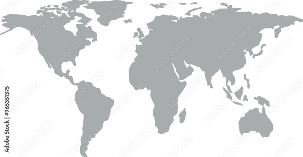 Grey World Map Grey World Map