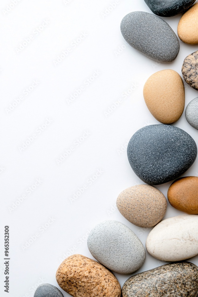 assorted natural stones on a white background assorted natural stones on a white background