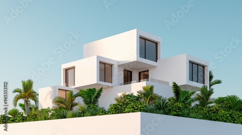 Futuristic Virtual Real Estate Concept with Copy Space, Selective Focus in Ultra HD 3D Render - Digital Property and Wealth Illustration