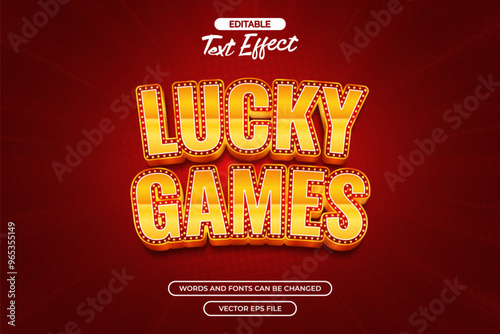 Lucky games editable text effect