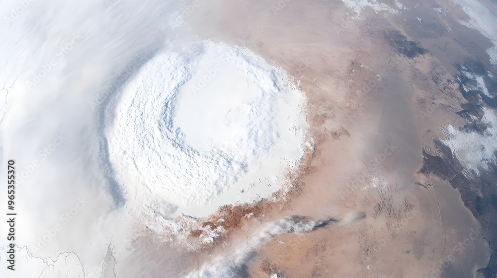 Aerial Satellite Snapshot of Snowstorm Blanketing Expansive Wintry Landscape Aerial Satellite Snapshot of Snowstorm Blanketing Expansive Wintry Landscape