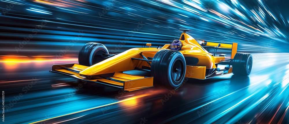 high-speed racing car in motion high-speed racing car in motion