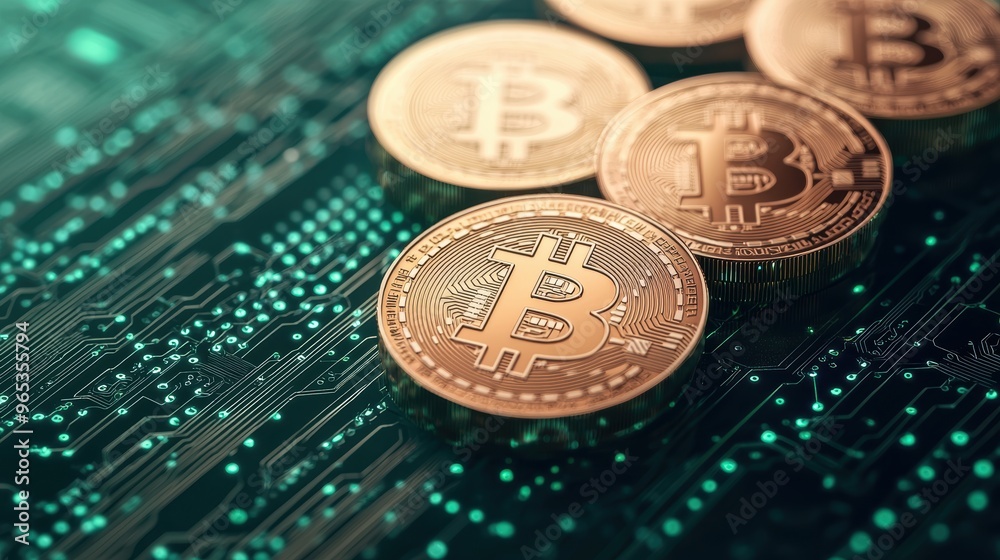 Glowing Digital Currency: Holograms of Floating Wealth Tokens with Copy Space for Text in Finance Glowing Digital Currency: Holograms of Floating Wealth Tokens with Copy Space for Text in Finance