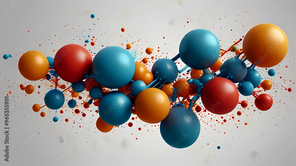 custom made wallpaper toronto digitalMinimalist abstract background with molecular shapes scattered across a clean, white space