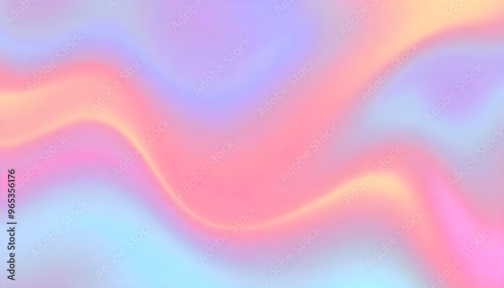 Obraz premium Abstract Holo gradient Render 3D object with a reflective surface and iridescent colors.