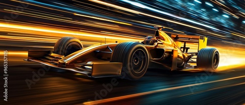 speeding race car on a dynamic track