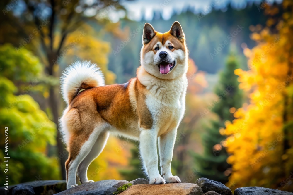 In the snow-capped mountains, the Akita stands regally, its powerful physique a testament to its noble heritage, eyes gleaming with intelligence. In the snow-capped mountains, the Akita stands regally, its powerful physique a testament to its noble heritage, eyes gleaming with intelligence.