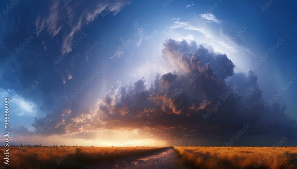 Massive Cloud Formation with Sunlight Breaking Through Massive Cloud Formation with Sunlight Breaking Through
